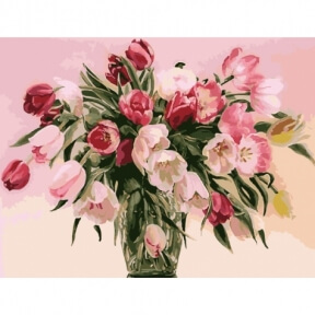 Картина по номерам Тюльпаны в вазе 40 х 50 см Идейка КНО1072