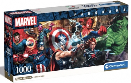 Пазл Месники Disney Marvel The Avengers панорама 1000 ел Clementoni 39877