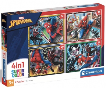 Пазли 4в1 Спайдермен MARVEL 12, 16, 20, 24 ел Clementoni 21515