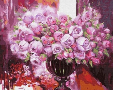 Картина по номерам Фиолетовое сияние в вазе 50 х 40 см Brushme GX4641
