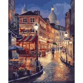 Картины по номерам Прогулка по вечернему Парижу 40 х 50 см КНО2116 Идейка