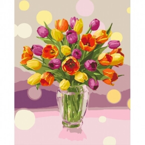 Картина за номерами Сонячні тюльпани 40 х 50 см КНО3064