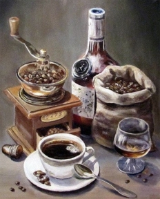 Алмазная мозаика с подрамником Американо или эспрессо 40 х 50 см My-Art  TN895
