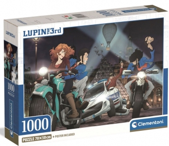 Пазл Погоня з героями аніме Люпен 3 1000 ел Clementoni 37055