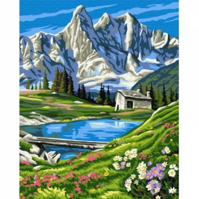 Картина по номерам Швейцарские Альпы 50 х 40 см Brushme GX6716