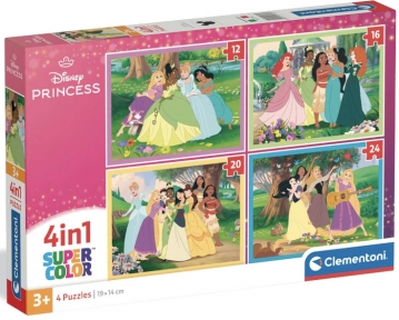 Пазли 4в1 Принцеси в саду Disney 12, 16, 20, 24 ел Clementoni 21746