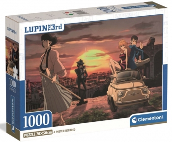 Пазл Захід сонця з героями аніме Люпен 3 1000ел Clementoni 37054