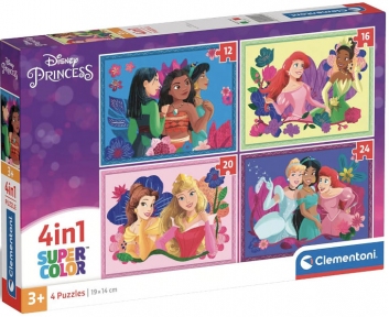 Пазли 4в1 Принцеси Disney 12, 16, 20, 24 ел Clementoni 21517