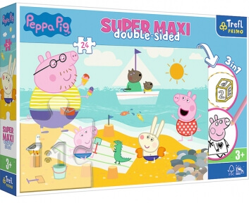 Пазл та розмальовка Пепа Щасливий день на пляжі Super Maxi Trefl