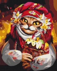 Картини за номерами Великодня кішка ©Маріанна Пащук 48x60 Brushme BS53428L