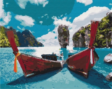 Картини за номерами Човни у лагуні 48x60 Brushme BS51390L