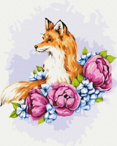 Картини за номерами Квіткова лисиця © Anna Kulyk 40x50 Brushme BS53587
