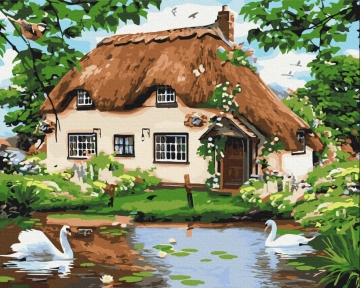 Картины по номерам Сельский домик 48x60 Brushme BS8291L
