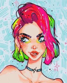 Картины по номерам Леди гранж @nila_art_art 48x60 Brushme BS53389L