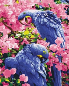 Картини за номерами Птахи у квітах 48x60 Brushme BS25245L