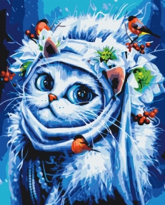 Картины по номерам Зимняя Киса © Марианна Пащук 40x50 Brushme BS54214
