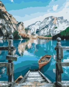Картини за номерами Лодка біля озера Браєс 40x50 Brushme BS29450