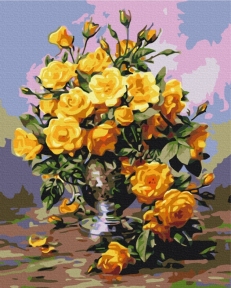 Картини за номерами Букет жовтих троянд 48x60 Brushme BS51981L