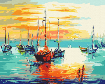 Картины по номерам Солнечный причал 48x60 Brushme BS52196L