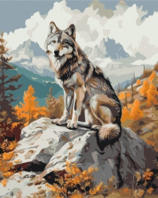 Картини за номерами Гірський вовк 40x50 Brushme BS54001