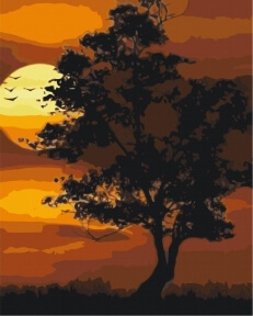 Картини за номерами Палаючий захід 40x50 Brushme BS51965
