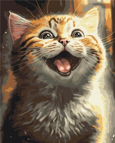 Картины по номерам Натхненний котик © Маріанна Пащук 48x60 Brushme BS53803L