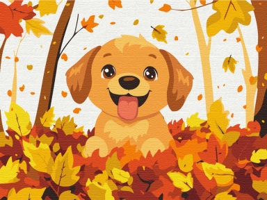Картини за номерами Щасливе щеня 30x40 Brushme KBS0173