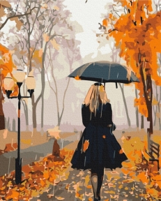 Картины по номерам Незнакомка осенню 48x60 Brushme BS51409L
