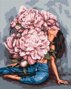 Картины по номерам Водоворот пионов  © Mykhailyshyna Daria 48x60 Brushme BS53219L