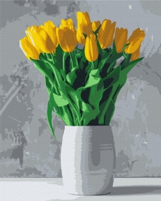 Картины по номерам Букеты из желтых тюльпанов 48x60 Brushme BS52639L