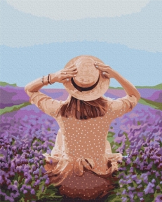 Картины по номерам Путешественница в лавандовом поле 48x60 Brushme BS37568L