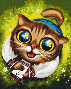 Картины по номерам Котик из ПВО ©Марианна Пащук 48x60 Brushme BS53418L
