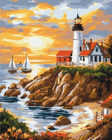 Картины по номерам Спокойствие у маяка 40x50 Brushme BS54244
