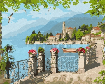 Картини за номерами Прибережне місто 40x50 Brushme BS53762