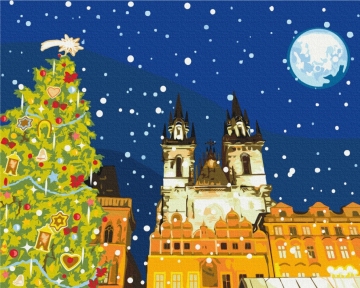 Картини за номерами Новорічна Прага 48x60 Brushme BS52738L