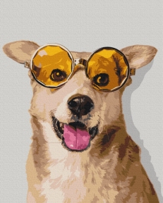 Картины по номерам Корги-хипстер 48x60 Brushme BS52094L
