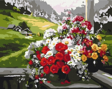 Картины по номерам Букеты на окне 48x60 Brushme BS9500L