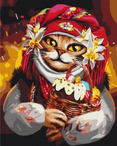 Картини за номерами Пасхи киця ©Маріанна Пащук 40x50 Brushme BS53428