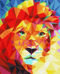 Картини за номерами Лев у мозаїці 40x50 Brushme BS52251