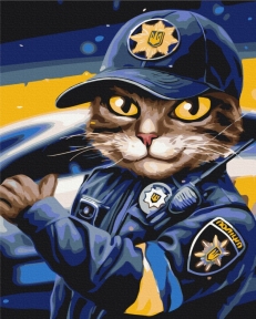Картины по номерам Полицейский кот ©Марианна Пащук 48x60 Brushme BS53237L