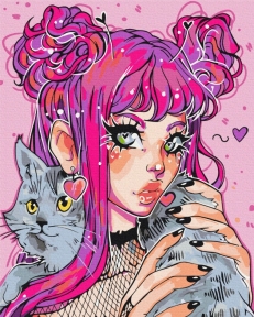 Картини за номерами Котячий погляд @nila_art_art 48x60 Brushme BS53522L