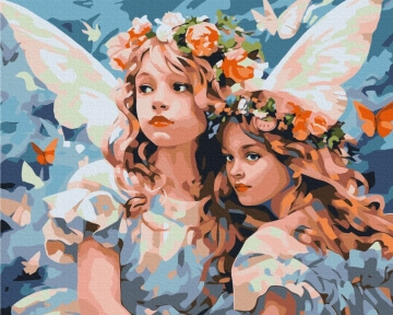 Картины по номерам Ангелы в цветочных венках 48x60 Brushme BS53755L