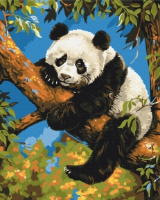 Картини за номерами Лінива панда 48x60 Brushme BS53982L
