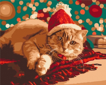 Картини за номерами Санта котик 48x60 Brushme BS51356L