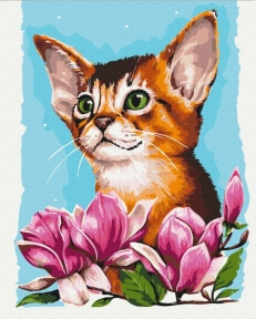 Картины по номерам Котик в квітах © Anna Kulyk 40x50 Brushme BS53585