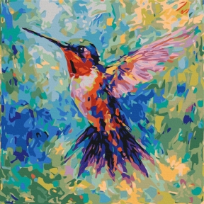 Картины по номерам Разноцветная колибри © Oleg Loburak 40x40 Brushme SBS54530