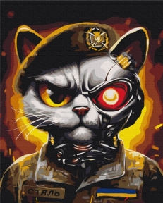 Картины по номерам Котик ВСУ ©Марианна Пащук 48x60 Brushme BS53419L