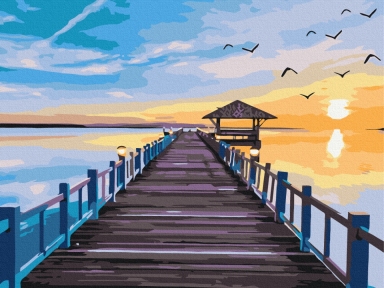Картины по номерам Мост на закате 30x40 Brushme RBS631