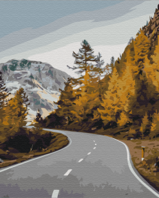 Картины по номерам Пейзажная дорога 48x60 Brushme BS52373L