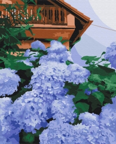 Картини за номерами Гортензія біля будинку 48x60 Brushme BS52751L